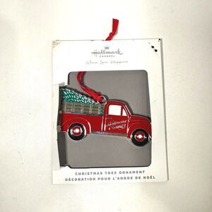 Hallmark Channel Red Truck Christmas Tree Ornament Metal Enamel Holiday Decor